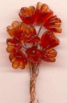 Red Translucent Flowers, 10mm